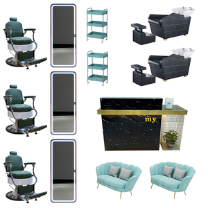Juego de Muebles de Salón de Belleza de <span class=keywords><strong>Diseño</strong></span> Atractivo y Cómodo, Silla de Barbero de Acero Inoxidable Metálico <span class=keywords><strong>para</strong></span> Salón de Belleza - Product Image 6