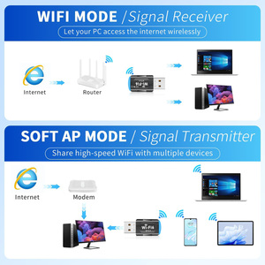 Adaptateur Wi-Fi 6 2-en-1 <span class=keywords><strong>pour</strong></span> USB 2.0 5.4 AX900Mbps 2.4G/5GHz <span class=keywords><strong>pour</strong></span> <span class=keywords><strong>PC</strong></span> portable/ordinateur de bureau avec pilote intégré Windows 10/11 - Product Image 3