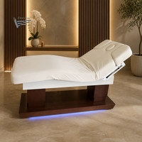 Lit de massage électrique de luxe de style indien avec matelas souple, lit de beauté pour soins du visage, lit d'extension de cils, 4 moteurs pour salon de beauté