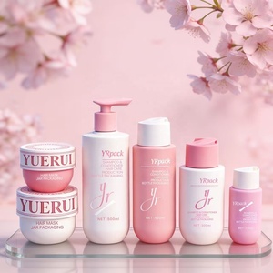 Ensemble de flacons classiques en plastique HDPE pour shampoing et lotion corporelle, 125 ml-500 ml, avec bouchon à disque, pot pour <span class=keywords><strong>masque</strong></span> capillaire en PP, emballage imprimé UV - Product Image 2