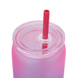 Cadeau DIY, gobelet en plastique acrylique coloré dégradé de 16 oz, en forme de canette de soda ou de bière, réutilisable, verre à boisson froide, bouteille d'eau - Product Image 3