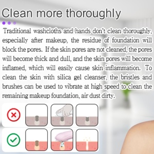 แปรงทำความสะอาดผิวหน้าซิลิโคนไฟฟ้า ขัดล้างทำความสะอาดผิวหน้าอย่างล้ำลึก - Product Image 2