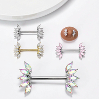 Marquise CZ mamelon anneau en acier inoxydable corps Piercing bijoux mode mamelon bijoux pour femmes hommes