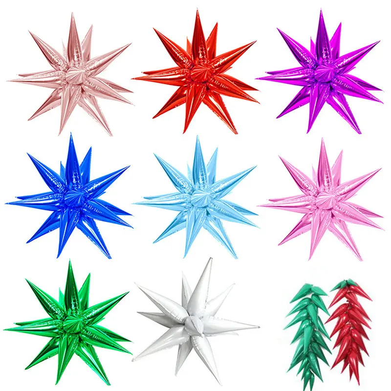 2022 High Quality Colorful Foil Balloon Fashion Water Drops Balloon Exploding Star Balloon For Mall Decoration