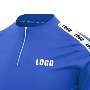 Conjuntos de ropa deportiva de poliéster con cremallera cuarto de verano para entrenamiento de fútbol para hombre de talla grande personalizada al por mayor - Product Image 2