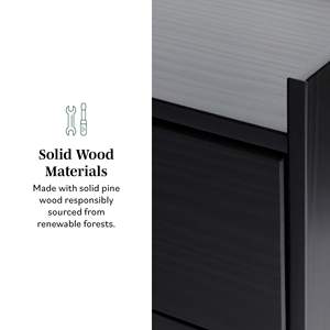Mesita de Noche Moderna de Mediados de Siglo con 2 Cajones, Madera MDF, Diseño Negro Antiguo para Apartamento, Muebles de Dormitorio, Estilo Nórdico - Product Image 5