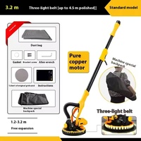 Lijadora de masilla eléctrica de mano DIY de 220V, poste largo, máquina de papel de lija de pared de 3,2 m con herramienta de pulido de correa de lámpara doble y lijadora