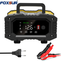 Chargeur intelligent rapide universel 2027 FOXSUR 12V 24V 10A pour batteries LiFePO4, EFB, AGM, GEL, plomb-acide, avec fonction de réparation par impulsions, prise EU, garantie 1 an