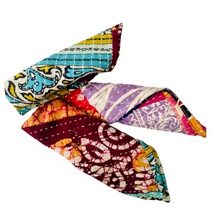 Juego de servilletas de tela bordadas coloridas Vintage indias servilletas Kantha de algodón reutilizables PARA CENA cóctel boda - Product Image 1