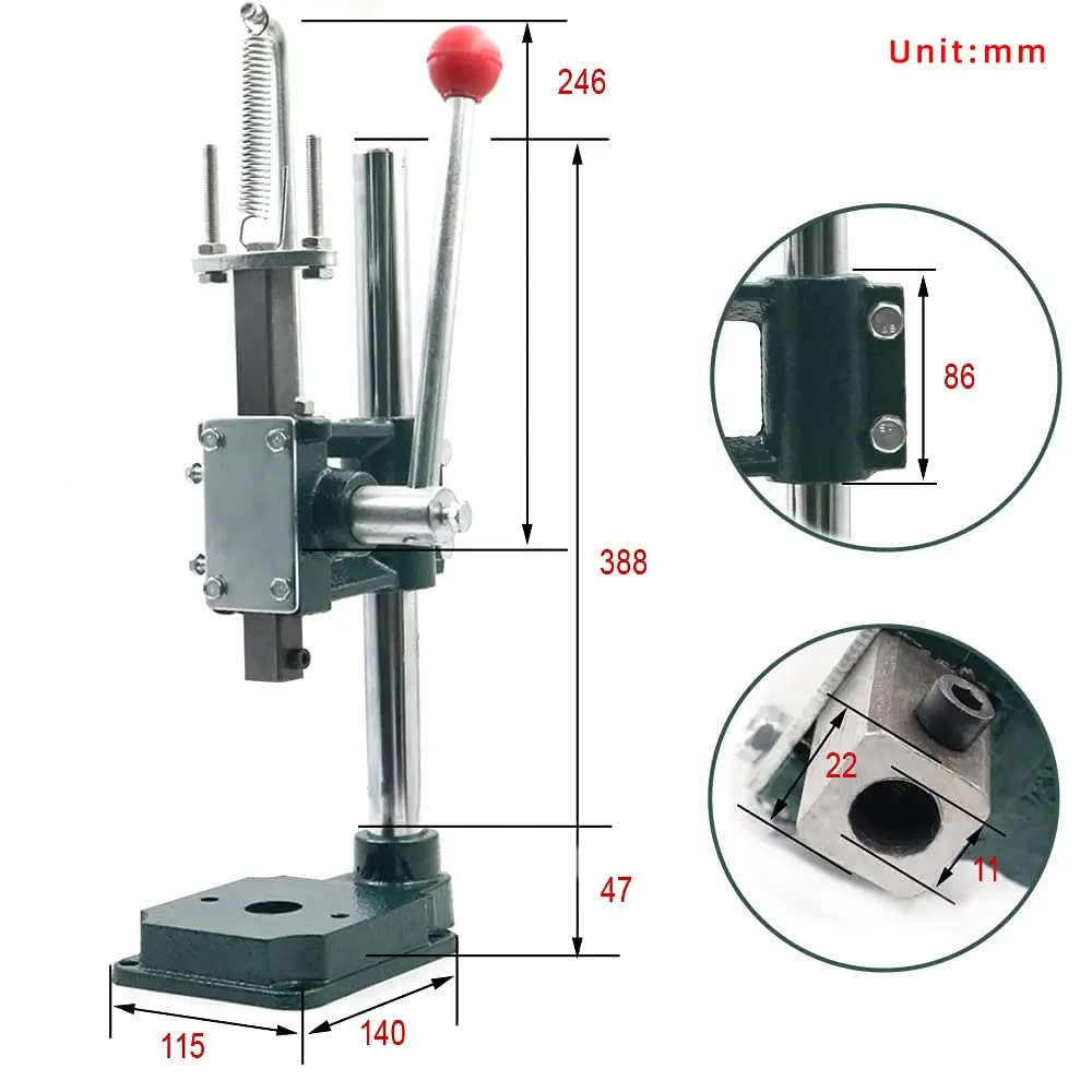 Hand Press Machine Manual Stamping Machine for Punching Leather Stitching Holes