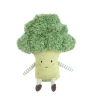 Peluche pour animaux de compagnie en forme de brocoli de 9 pouces, jouet en peluche doux sur le thème des légumes, jouet interactif pour chiens et chats