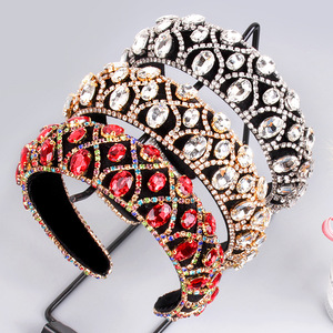 Diadema de Cristal para Mujer Hua Liyu, Estilo Barroco, Plateada, Dorada, Roja, Verde, Hecha a Mano, Accesorios para el Cabello - Product Image 2