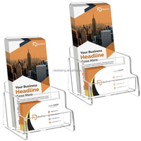 Porte-brochures en acrylique, porte-brochures et cartes de visite de 4 pouces, porte-prospectus transparent pour livrets, menu