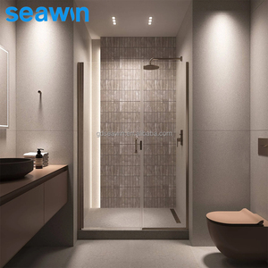 Porte <span class=keywords><strong>de</strong></span> douche moderne sans cadre <span class=keywords><strong>de</strong></span> 10 mm d'épaisseur, avec charnière pivotante, en verre trempé, étanche, garantie à vie pour les hôtels (OEM/ODM) - Product Image 1
