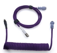 Konektor Penerbang Warna-warni GX16 USB C Ke Kabel A Kabel Melingkar USB C untuk Keyboard Mekanis