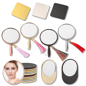 Custom Creative Design Ladies Portable Round Mirror Printing Laser Logo Mini Pendant Luxury Elegant Hand Mirror