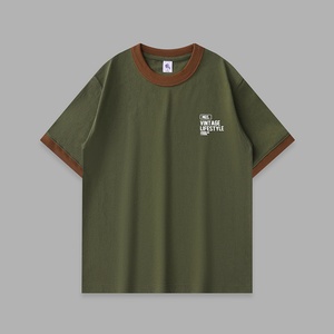Camiseta Gráfica Moderna de Alta Calidad para Hombre, Diseño de Oso Polar, Ribete en Contraste, Corte Regular, 100% Algodón, Transpirable, Estilo Urbano - Product Image 6