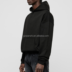 Hoodies épais et vierges de haute qualité, coupe courte, personnalisables avec logo, en coton 600-500 g/m², coupe oversize et carrée pour hommes - Product Image 3