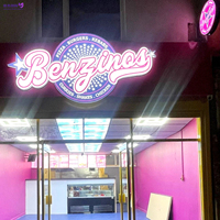 Enseignes lumineuses LED pour devantures de magasins extérieurs, lettres en acier inoxydable perforé, logo lumineux, enseigne lumineuse pour bâtiments, sur mesure