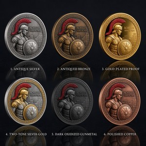 Moneda Conmemorativa Personalizada 3D de Alta Relieve <span class=keywords><strong>del</strong></span> Héroe Aquiles de Troya, Moneda de Plata Fina .999 con Caballo de Troya, Moneda de Desafío para Regalo de Lujo - Product Image 2