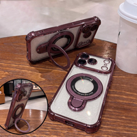 Casing iPhone 18 Pro Max Berlapis dengan Dudukan Magnetik, Pelindung Ponsel untuk iPhone 18 17 16 Pro Max