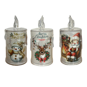 Bougie LED en acrylique scintillante, décoration de Noël pour la maison, lumière sans flamme - Product Image 5