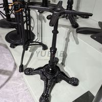 Offre Spéciale Simple tréteau X Style Table Base salle à manger hauteur de barre haute Base de Table en métal noir pour dessus en verre