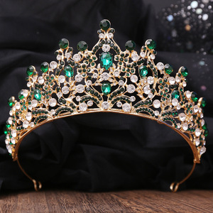 Couronne de mariée de luxe, diadème scintillant en strass avec feuilles, coiffe élégante style forêt pour mariage, bal de promo et fête - Product Image 3