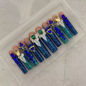 Uñas Postizas de Gel Suave Cuadradas Personalizadas de Alta Calidad, Punta Francesa, Cobertura Total, Hechas a Mano, Marca Privada, Venta al por Mayor, Arte de Uñas 3D, DIY - Product Image 4