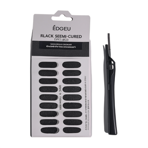 Autocollant pour ongles semi-durcis noir, magnétisé, effet volume, pour nail art, pour femmes, avec lime et outil applicateur - Product Image 3