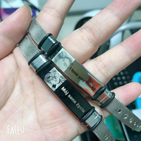 Pulsera de Cuero Trenzado Negro de Triple Hilera para Hombre, Grabado Láser de Alta Calidad con Letras e Imágenes Personalizadas