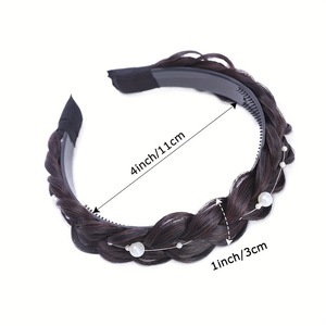 En gros une pièce Fishbone tresse bandeau élégant <span class=keywords><strong>perle</strong></span> Clip accessoire livraison directe commerce extérieur transfrontalier Yaki unique - Product Image 2