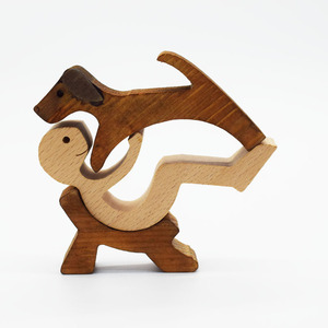 Regalo unico intagliato a mano in legno per animali domestici sculture in legno ornamenti da tavolo intagliati legno decorazione regalo - Product Image 1