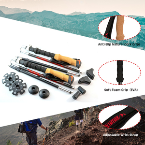 Bastón nórdico personalizado <span class=keywords><strong>de</strong></span> fibra <span class=keywords><strong>de</strong></span> carbono 3k para senderismo, bastón para caminar al aire libre - Product Image 2