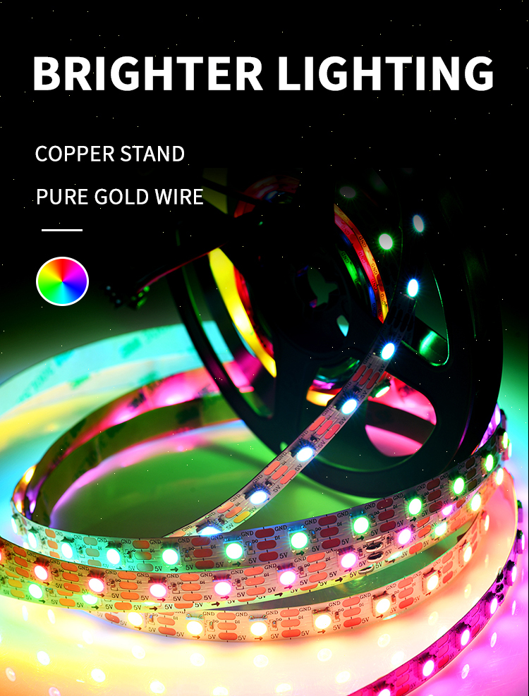 5v 12v addressable rgb led strip 5050 ws2811 ws2812b ws2813 waterproof flexible adressable led strip