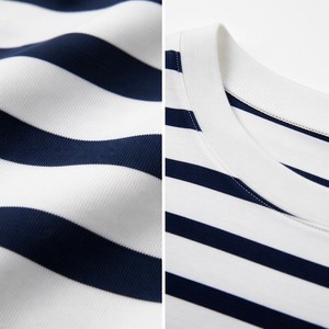 Abito Midi da Donna in Cotone Lavato 180GSM, Stile A-Line Svasato con Stampa a Righe <span class=keywords><strong>Breton</strong></span>, Classico Nautico Francese, Personalizzabile con Logo OEM - Product Image 2
