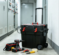 Boîte à outils roulante 4 en 1, valise à outils en plastique multi-couches à roulettes, chariot de rangement mobile pour atelier 2070