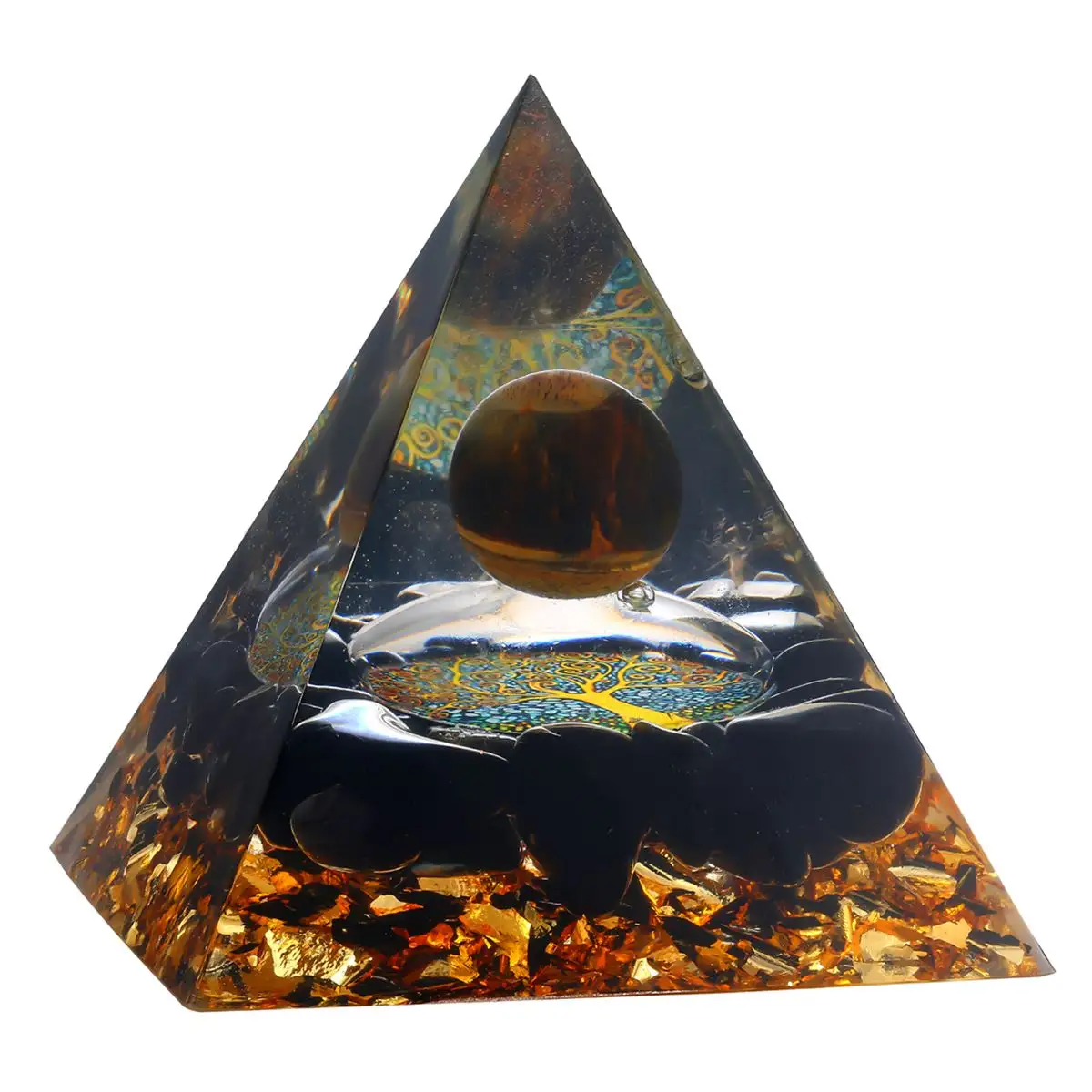 Wholesale 60mm Meditation Pyramid Energy Healing Tumbled Stone Natural Stone Seven Chakras