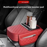 Vente en gros : Console centrale multifonctionnelle pour voiture avec couvercle en cuir, rangement pour mouchoirs et porte-gobelet intégré