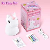 Offre Spéciale USB Recharge Sound Machine LED Mood Light Silicone Licorne Bébé Veilleuses Smart Pat Light