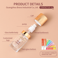 Botol Makeup Concealer kosong kustom kemasan kosmetik 30ml botol Foundation cair kaca buram dengan aplikator kuas