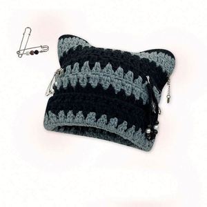 Sombreros de Ganchillo Coloridos Hechos a Mano al por Mayor para Mujer, Sombreros de Ganchillo Cuadrados Punk Multicolores - Product Image 4