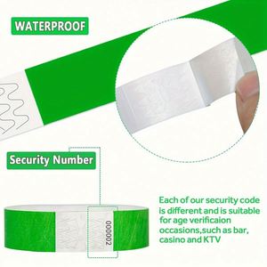 Custom Bracelets Waterproof Tyvek Wristband Event Raffle Wrist Strap <b>Playground</b> Bracelet Wrist Strap - Product Image 3