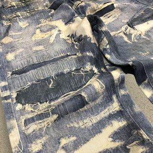 Chất Lượng Cao Cổ Điển Tùy Chỉnh Người Đàn Ông Của Quần Jean Nhà Sản Xuất Cotton Nặng Baggy Ý Nguyên Rộng Chân Selvedge 3D In Rắn Rửa Sạch - Product Image 4