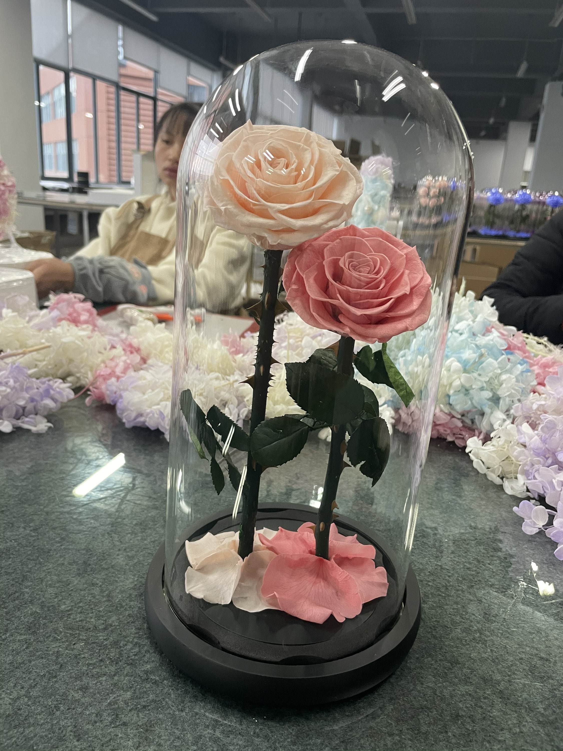15*30cm 2 têtes de fleurs 7-8cm