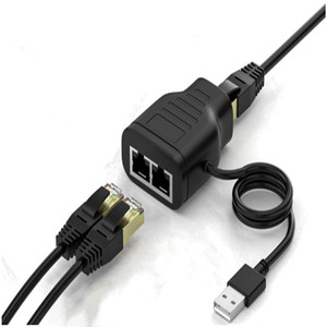 Adaptador divisor de red Ethernet RJ45 portátil <span class=keywords><strong>Cable</strong></span> de silicona blindado trenzado con chaqueta de PVC y TPE para enrutador de computadora portátil - Product Image 4