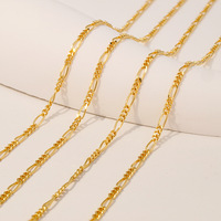 GP Au750 18k Véritable Or Chaînes Figaro en Vrac Authentique 18K Massif Or Pur en Rouleau Chaînes de Bijoux Permanents Non Finies Vente en Gros