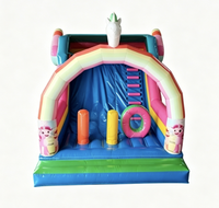 Château gonflable licorne arc-en-ciel avec toboggan, structure de saut pour enfants en PVC commercial pour location de fête