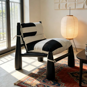 <span class=keywords><strong>Fauteuil</strong></span> de détente individuel haut de gamme en cuir et tissu, style nordique moderne rétro minimaliste, pour hôtel - Product Image 4