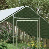 Poulailler en fer pour le bricolage, grande course en plein air avec couverture imperméable Oxford, boîte de cage respirante et résistante emballée
